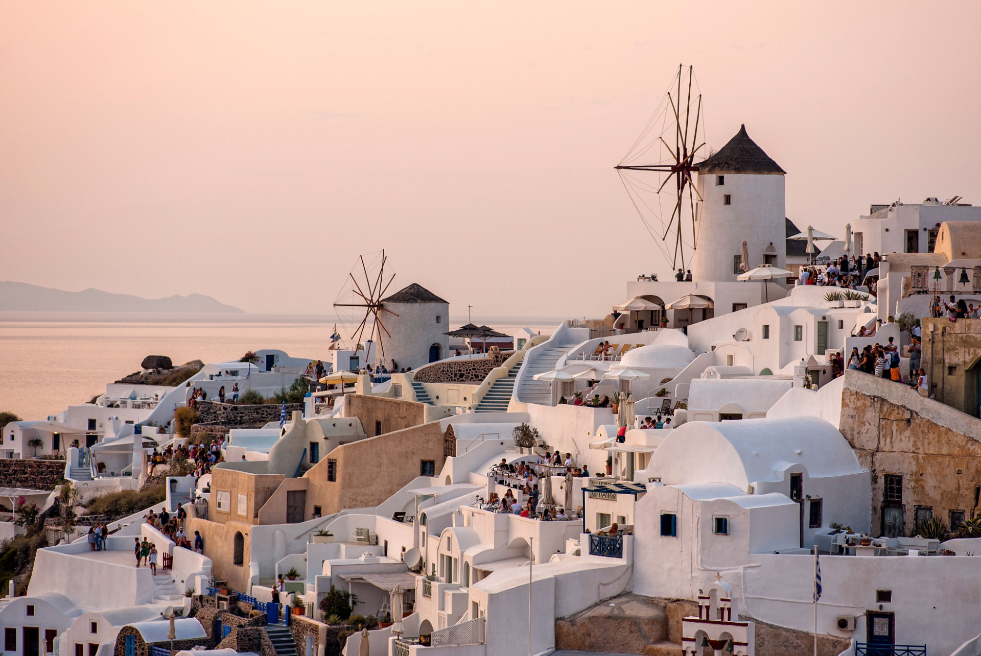 oia coucher de soleil